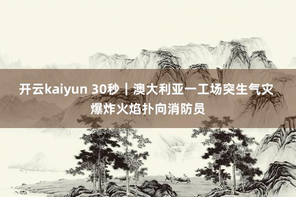 开云kaiyun 30秒｜澳大利亚一工场突生气灾 爆炸火焰扑向消防员