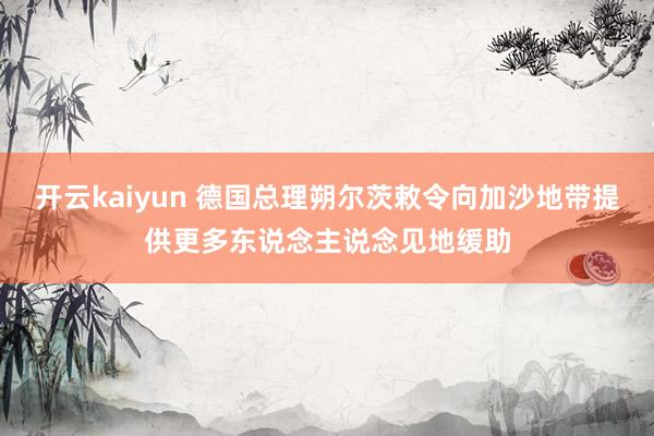 开云kaiyun 德国总理朔尔茨敕令向加沙地带提供更多东说念主说念见地缓助