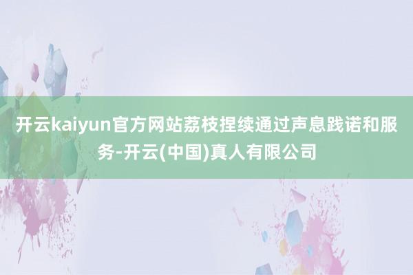 开云kaiyun官方网站荔枝捏续通过声息践诺和服务-开云(中国)真人有限公司