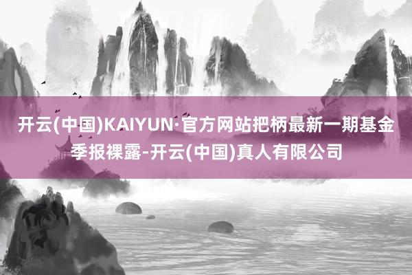 开云(中国)KAIYUN·官方网站把柄最新一期基金季报裸露-开云(中国)真人有限公司