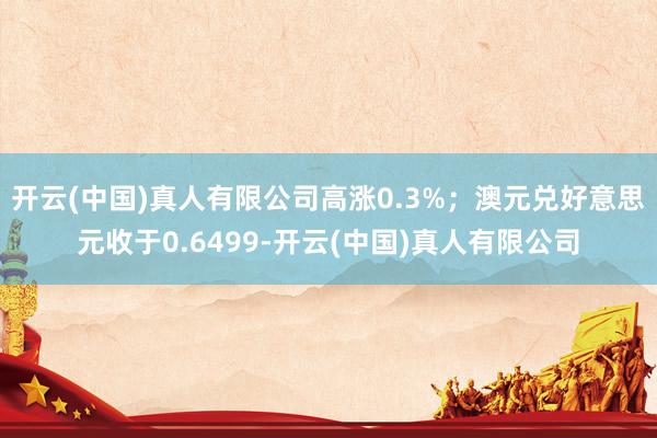 开云(中国)真人有限公司高涨0.3%；澳元兑好意思元收于0.6499-开云(中国)真人有限公司