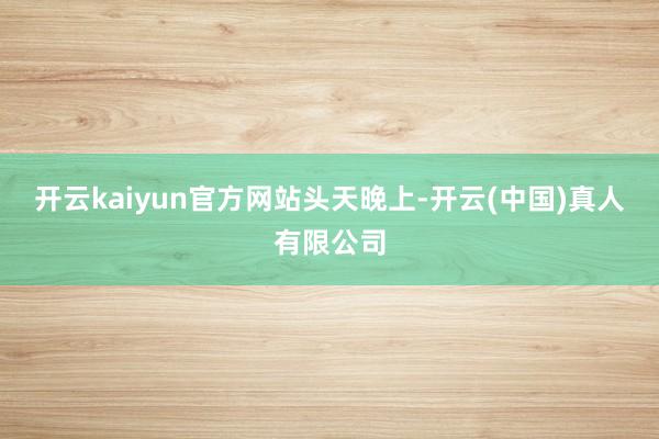 开云kaiyun官方网站头天晚上-开云(中国)真人有限公司