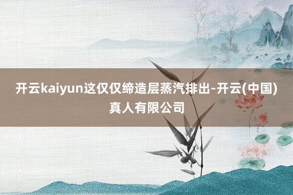 开云kaiyun这仅仅缔造层蒸汽排出-开云(中国)真人有限公司