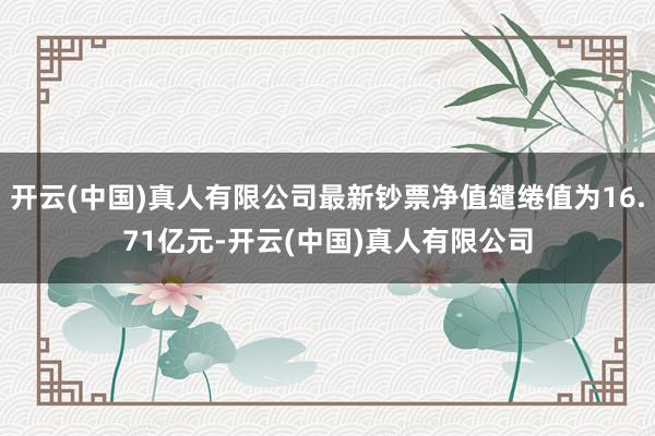 开云(中国)真人有限公司最新钞票净值缱绻值为16.71亿元-开云(中国)真人有限公司